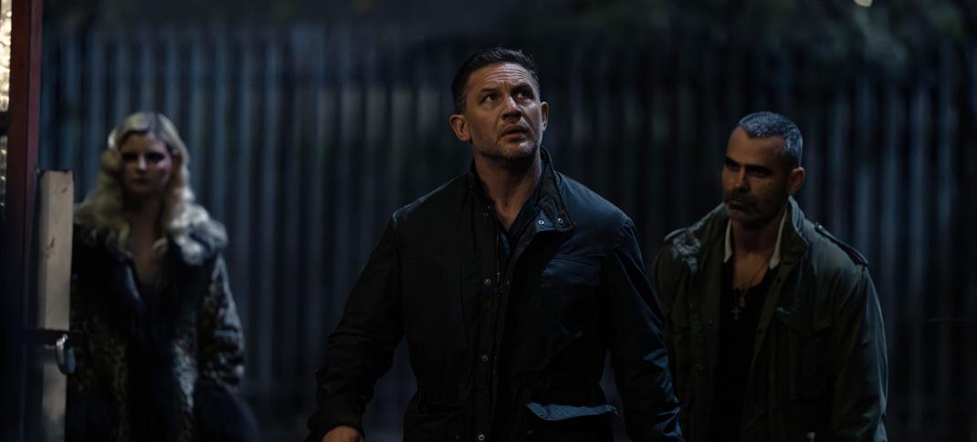 Tom Hardy as Harry Da Souza, Antonio González Guerrero as Kiko in 'MobLand' Season 1 Luke Varley/Paramount+